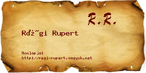Régi Rupert névjegykártya